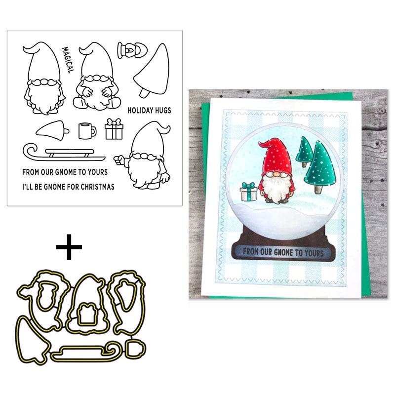 Kerst Kerstman Clear Stamps Coördinerende sterft voor DIY Scrapbooking Craft Kaarten Transparante Stempels Siliconen Afdichting