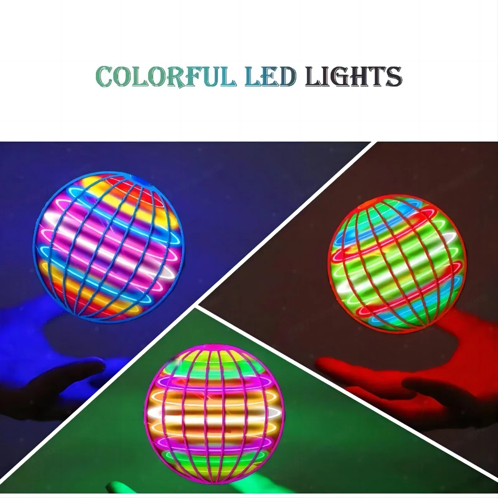 Flying Rotating Ball Dart Toy Luminous Magic Toy Ball Children's Handheld Control Color LED 360 ° Rotating Suspended Ball
