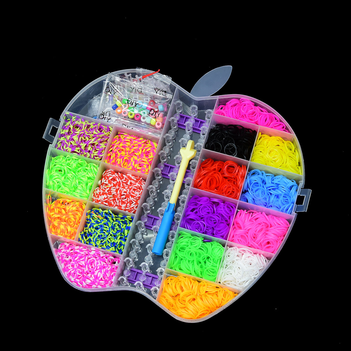 10000pcs Loom Rubber Bands Kits Beads Toys Set Hand Knitting Machine Handmade DIY Rainbow Weave Color Bracelet Girl