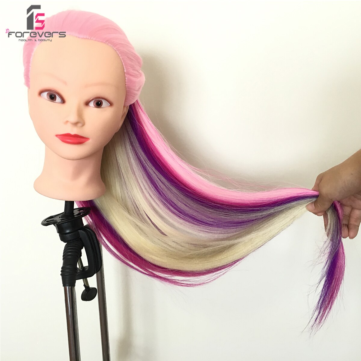 Hår mannequiner salon frisør hårstyling træning hoved mannequin 24 tommer med holder frisure øv gratis musling