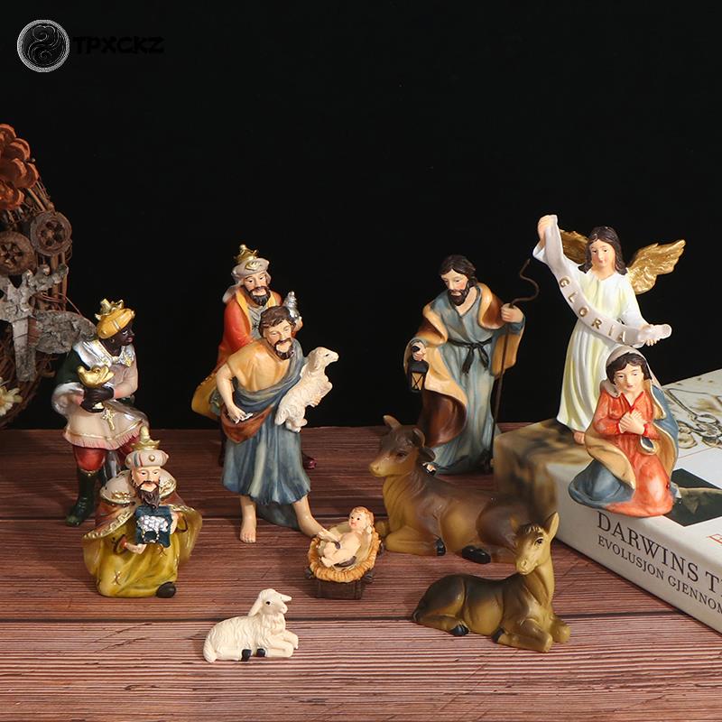 1 Set Kerststal Set Kerst Baby Jesus Kribbe Kerk Katholieke Decor Standbeeld