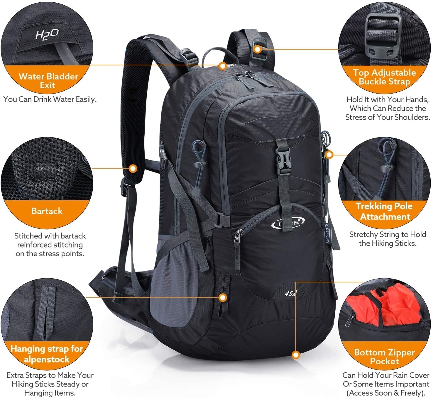 G4 45l wanderrucksäcke für damen und #39 , inklusive regenhülle, Ideal #39 Camping und draussen-aktivitäzehn