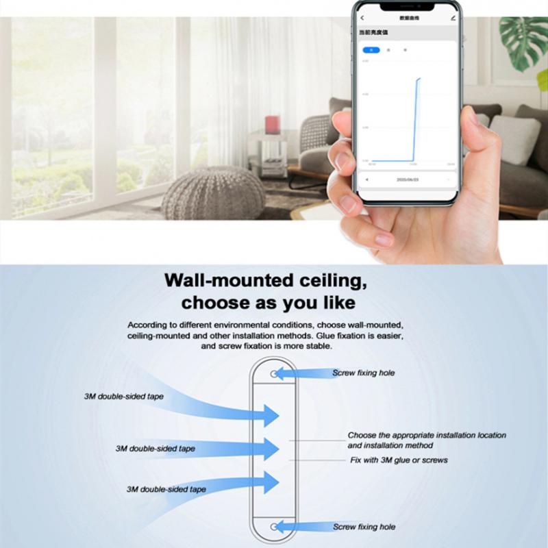 Tuya Zigbee Smart Light Sensor Wireless Brightness Sensor Lighting Detection Brightness Smart Life Work With Smart Gateway