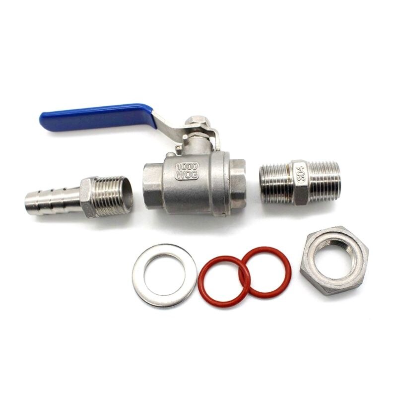 1/2" 304 Stainless Steel Welding-Free Compact Pagoda Joint Seamless Installation Ball Valve