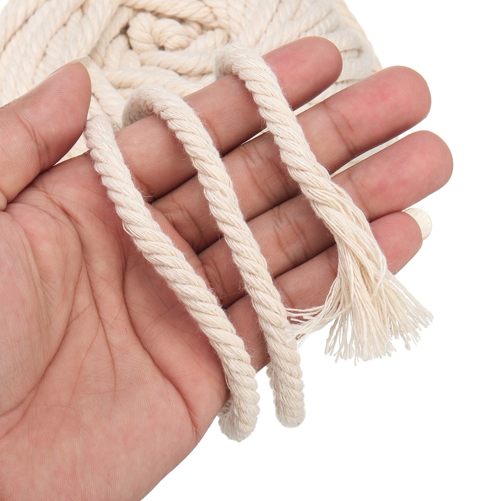 6mm Handmade Natural Cotton Rope Macrame Wall Hangings Plant Hanger Craft Making Knitting Cord Rope