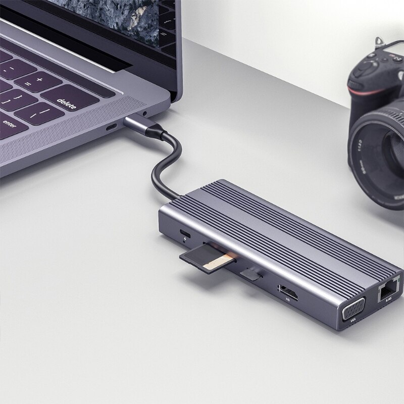 12 Häfen USB C Hub Unterstützung Mehrere USB Erweiterungen USB Splitter Computer Teile