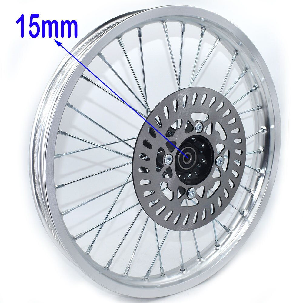 1.60X17 Inch Front Velgen Aluminium Plaat Velgen Met Schijfrem 1.60X17 "Inch Voor Klx crf Kayo Apollo Bse Pit Bike: 15mm Silver