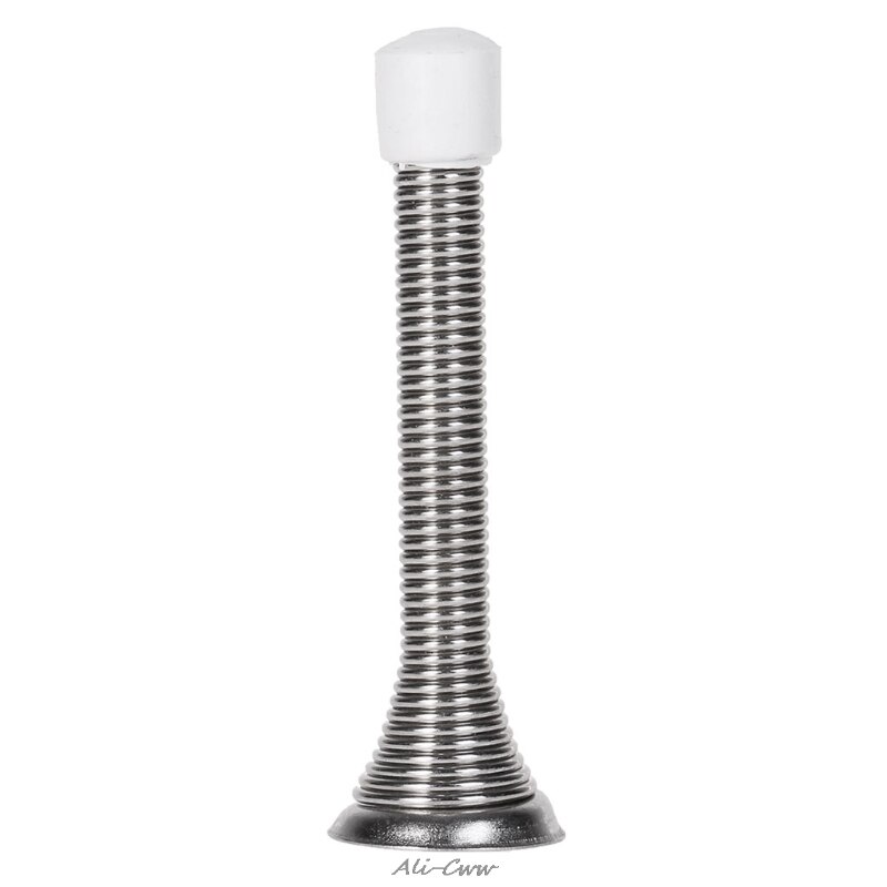 1Pc Rubber Cap Metal Door Stops Spring Stopper Wall Mounted Skirting Board 85mm Door Stopper