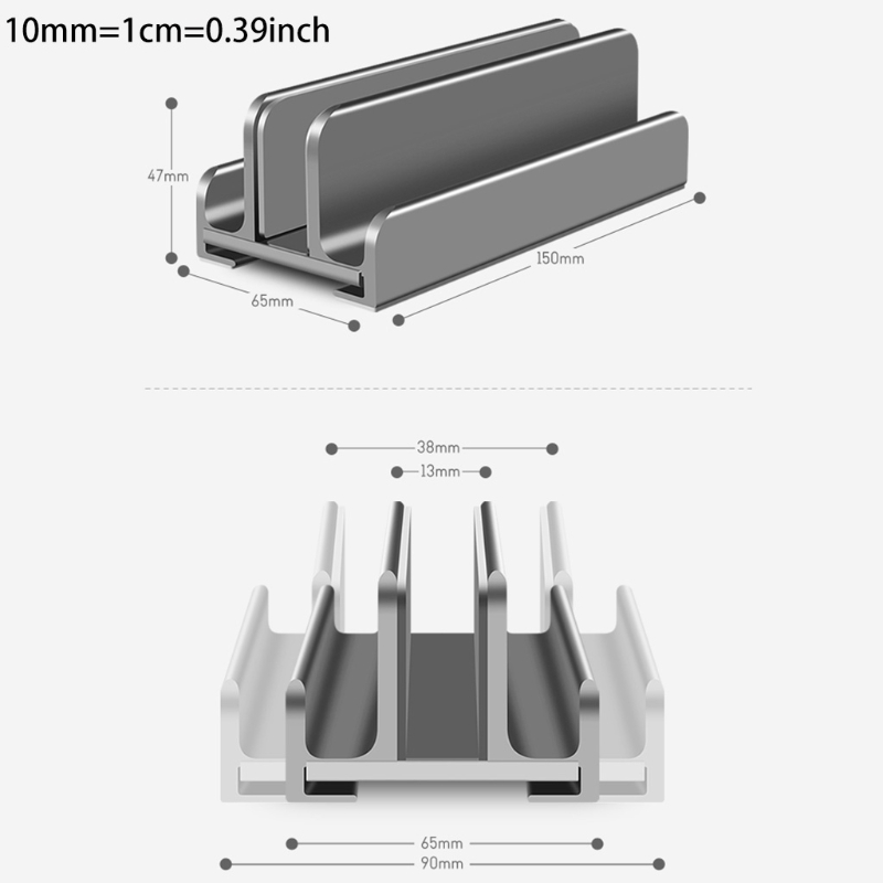 Dual-Slot Adjustable Vertical Laptop Stand Aluminu... – Vicedeal