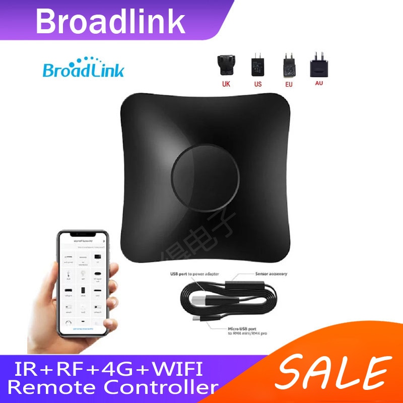 BroadLink RM4 Pro+HTS2 IR RF Version Wireless Universal Remote Hub with Temp and Humidity Sensor Smart Home Solution