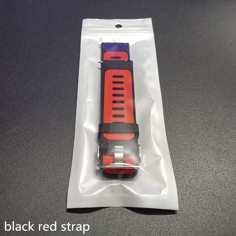 Bracelet en silicone d'origine pour montre intelligente L5 montre intelligente L8 peut être rapidement démonté avec une double aiguille 22MM de largeur: black red