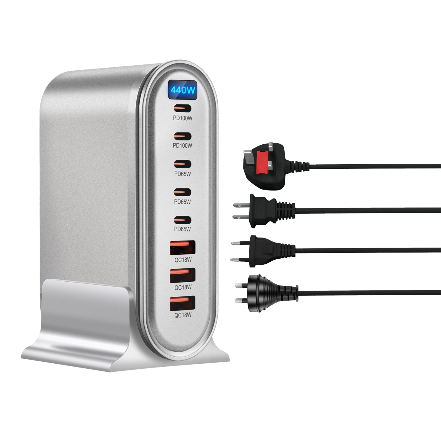 440w- scherm galliumnitride oplader multi-port usb snellader 5c 3a krachtige desktop laadstation