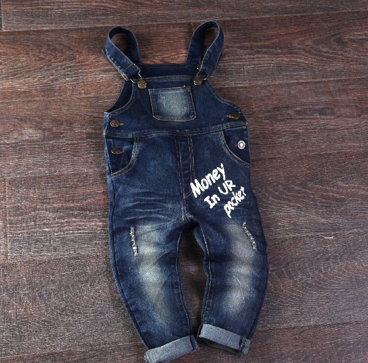 Lente Herfst Jongen Baby Algehele Bib Denim Rompertjes Baby Jumpsuit Kinderkleding Kind Broek Broek Katoen Losse Effen