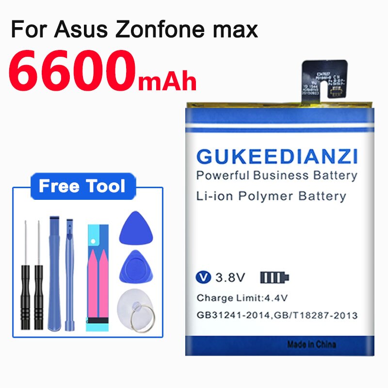 GUKEEDIANZI 6600mAh C11P1508 Batterie Pour ASUS Zenfone MAX 5000 ZC550KL Z010DA 5000Z C550KL Z010AD Z010DD Z010D Téléphone Batterie