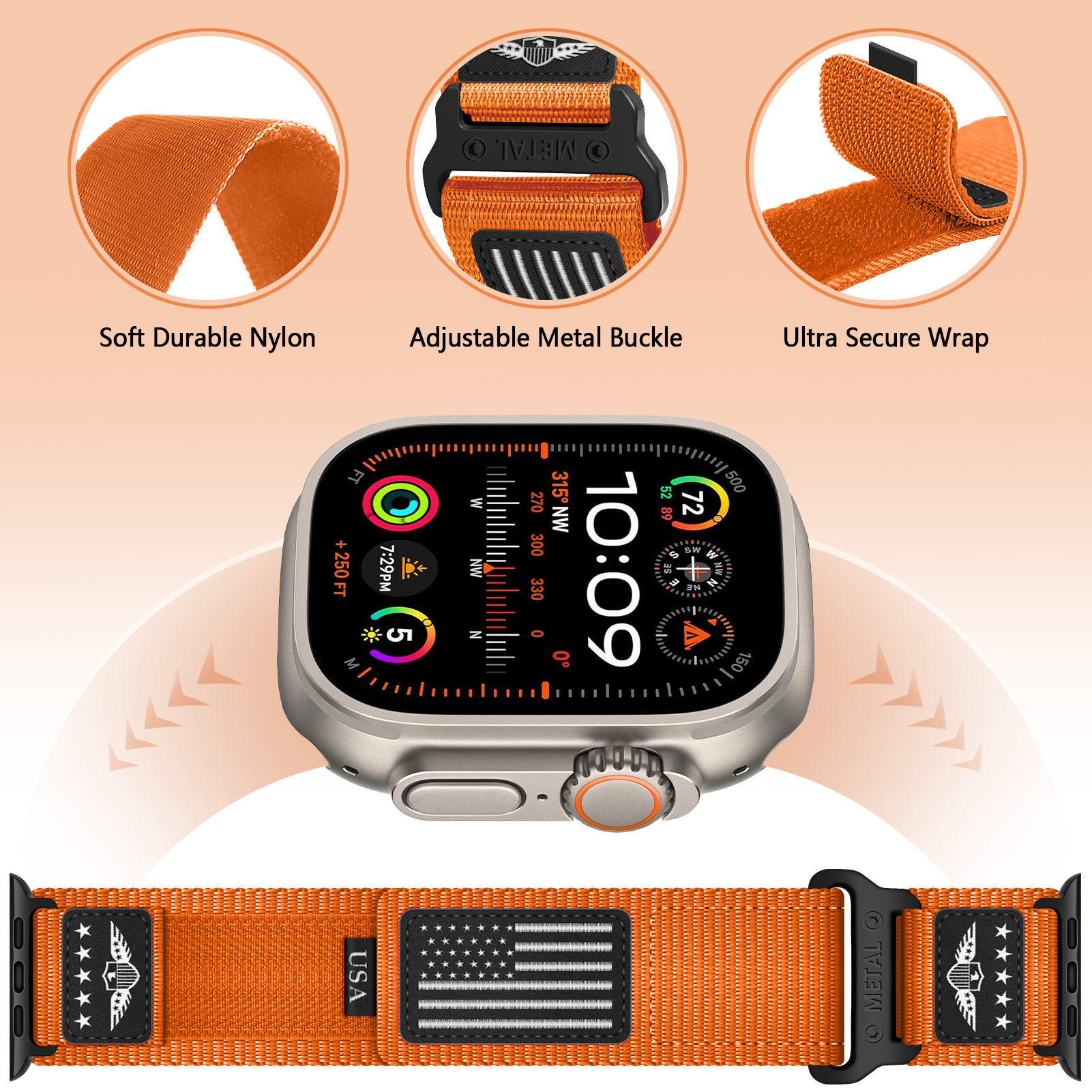 Sport Geweven Nylon Band Voor Apple Watch Ultra Band 49Mm 45Mm 42Mm 44 Mm Lederen Armband Iwatch Serie 9 7 6 5 4 8 Se Banden 44 Mm