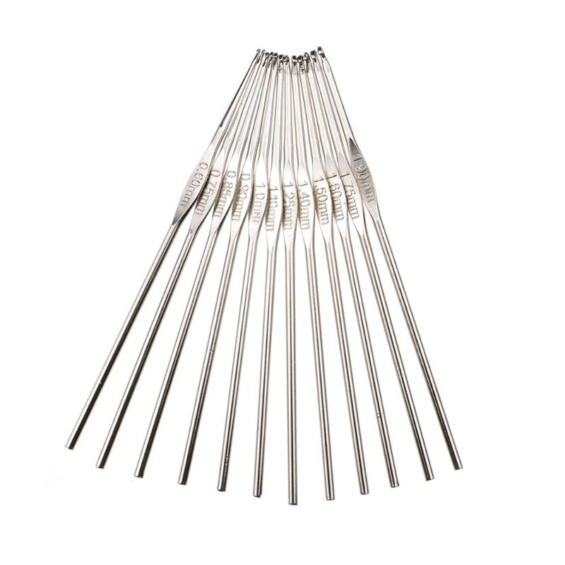 Looen-aiguilles à tricoter métalliques | Petites tailles 0.6 à 1.9mm, aiguilles à tricoter en métal pour fils, tissage, aiguilles à coudre, bricolage, dentelle