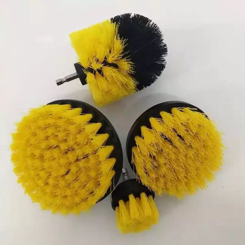 4 Pcs/Set Electric Drill Brush Power Scrubber Brush Drill Clean for Tub Shower Bathroom Surfaces Tile Grout Scrub Cleaning Tool: Yellow