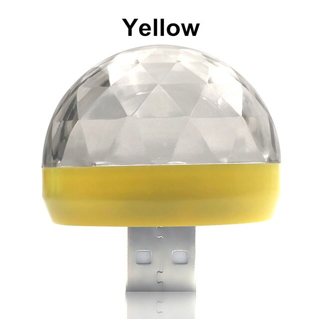 Usb  dc5v färgglada scen ljus musik kontroll bil dekoration atmosfär lampa röststyrning ktv dj disco lampor för iphone android: Gul / Blixt för iphone