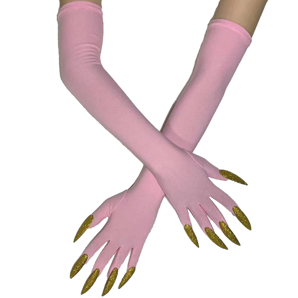 Coole Halloween Handschoenen Ghost Claw Dress Up Handschoenen Mode Rode Handschoenen Lange Nagels Cosplay Halloween Grappige Handschoenen C068: Light Grey