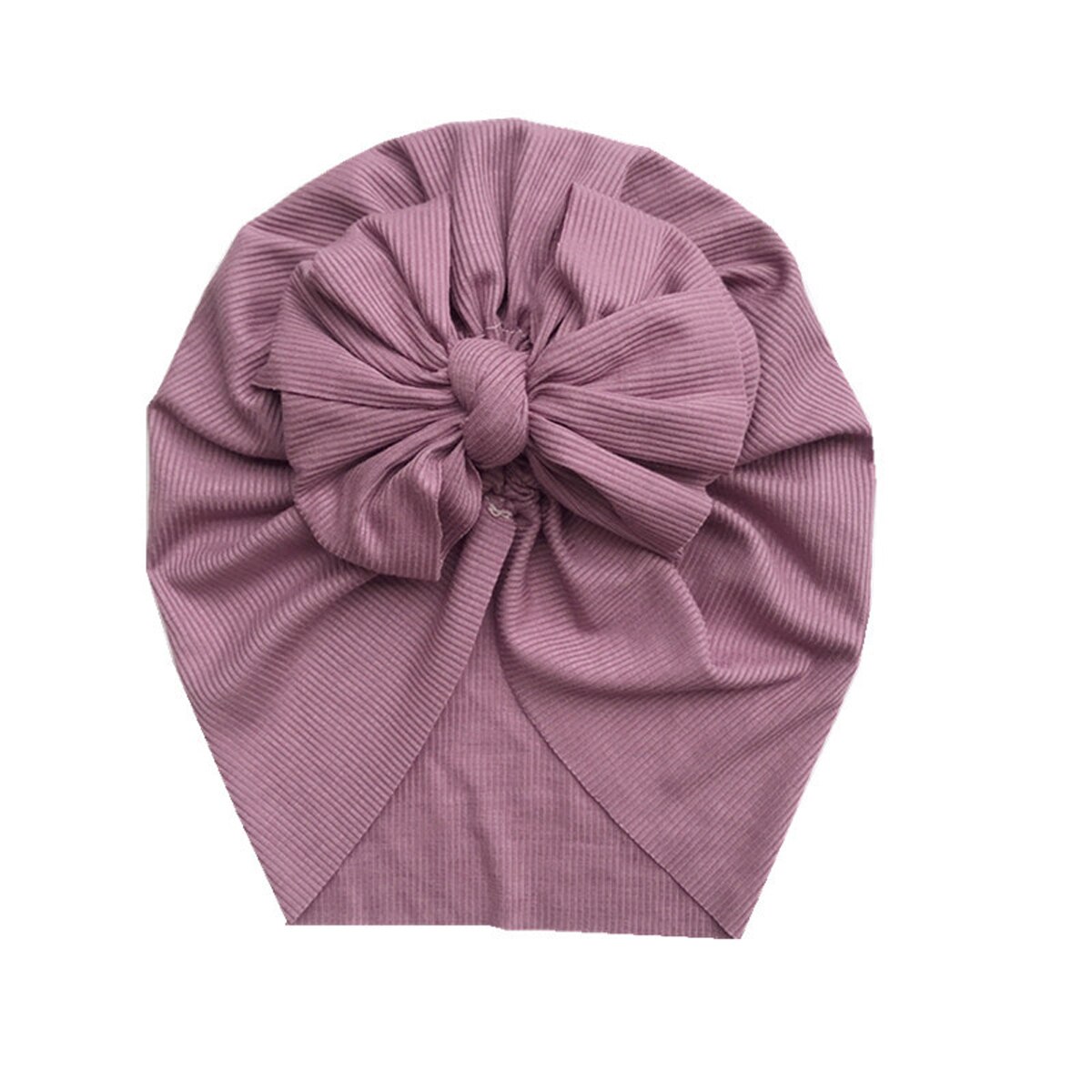 Baby Unisex Bow Indian Hat Knitted Rib Cotton Turban Knot Cap Solid Headwear Ribbed Bowknot Kid Accessories Cap 1-6yrs: 5