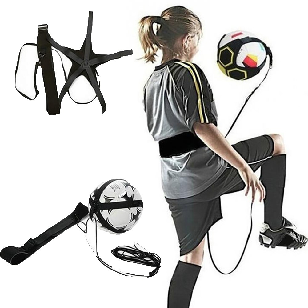 Einstellbare FußBall trete Trainer FußBall Ball Kicker Praxis Gürtel freundlicher Ausbildung Werkzeug für schießen vorbei erhalt jonglieren