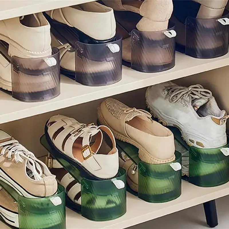 10Pcs Integrated Shoe Support Shoe Cabinet Storage Rack Shoe Storage Rack Space-saving Removable Double-layer Adjustable Rack