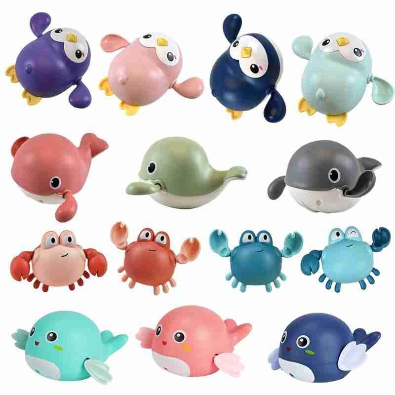 1Pcs Bad Wind-Up Speelgoed Leuke Cartoon Krab Pinguïn Walvis Water Walvis Baby Water Speelgoed Pinguïn Bad Baby baby Speelgoed Speelgoed Voor Kinderen C0W1