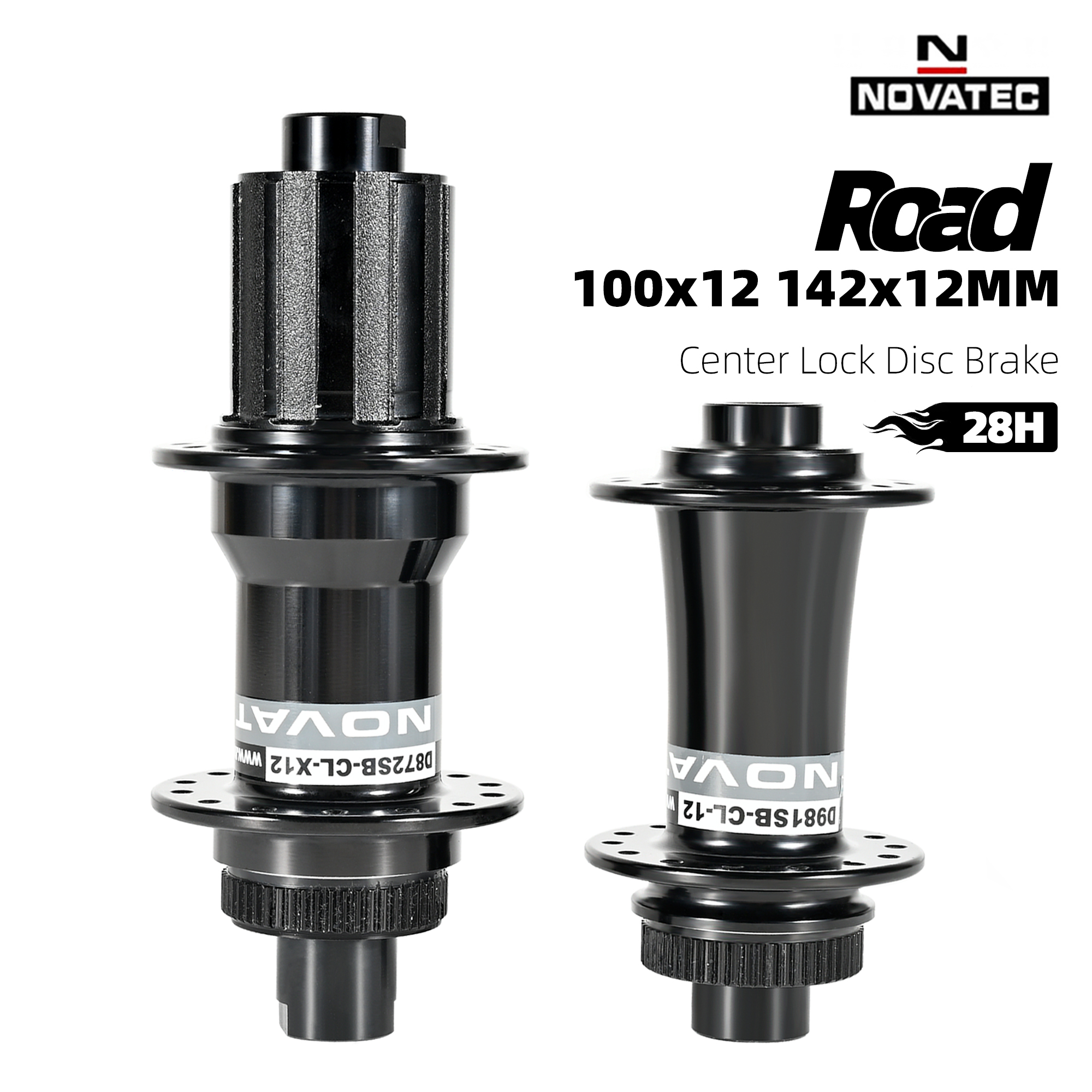 Novatec MTB/Road Bike Hubs D981SB/D872SB Bike Hub Center Lock Disc Brake 28 Holes 4 Bearings HG 8/9/10/11-Speed 100/142x12mm