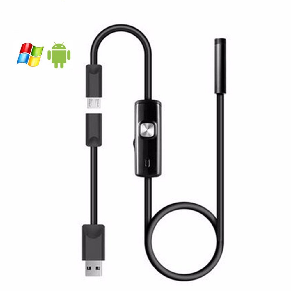 Lente de 8mm 1m 1,5 m 2m 3,5 m 5m CÁMARA DE endoscopio USB para Android con 6 luces LED blancas boroscopio IP 67 OTG para cámara Android