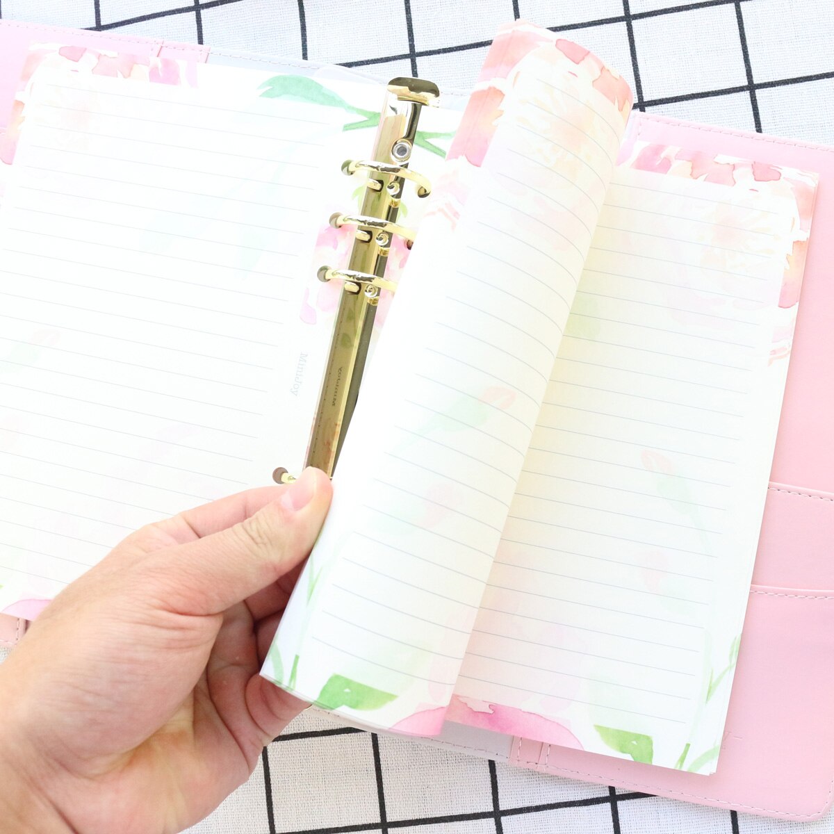 Domikee cute candy flower 6 holes filling inner paper sheets for binder spiral notebooks stationery:line daily planner A6A5