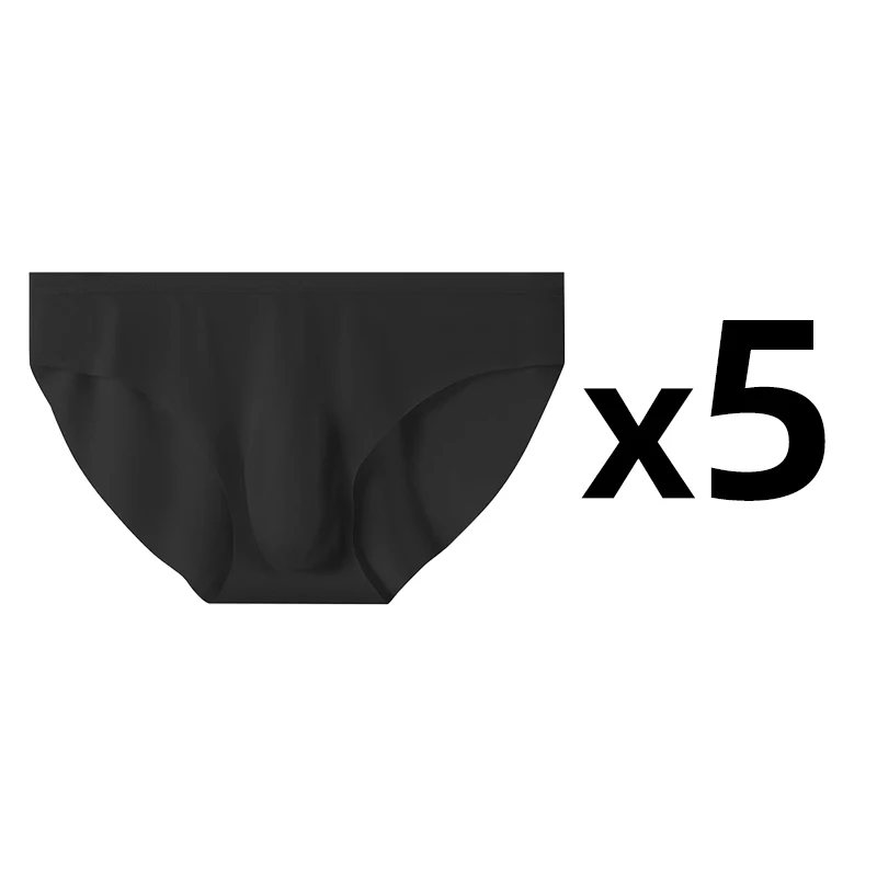5 paren/partij heren ultradunne slipje ijszijde slips zomer transparant naadloos sexy sneldrogend ademend ondergoed slips: XXXL / Oranje