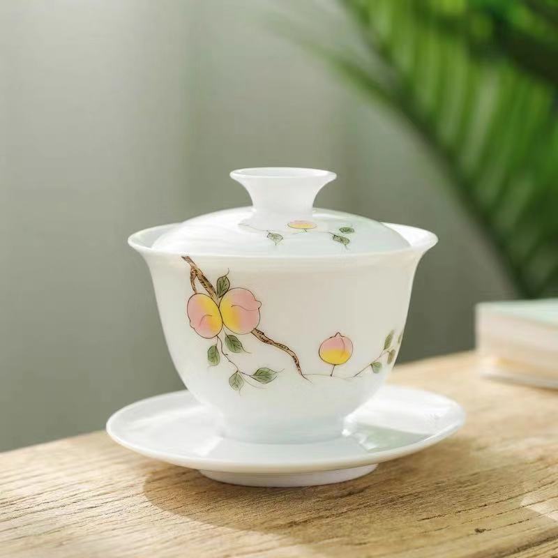 Ręcznie malowane na niebiesko-i-biała porcelana Gai blady Cha filiżanka ceramiczna królowa Sancai miska herbata Kung Fu skorupa jajek soopera De Ceramica Gaiwan: pokrywa bowl D