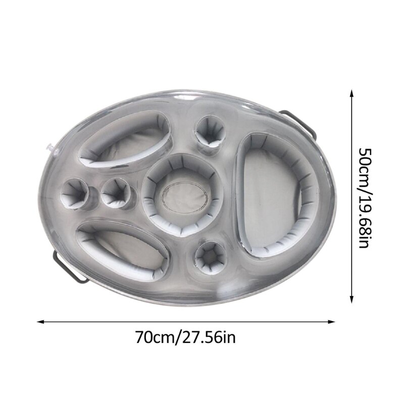 Inflatable Floating Drink Holder with 8 Holes Large Capacity &amp; Transparent Material,Accessories for Pools &amp; Tub