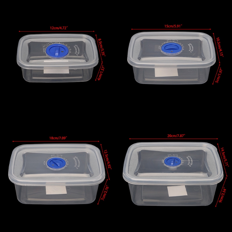 Plastic Transparent Reusable Food Storage Container Lunch Box Airtight Seal With Lid Food Storage Container