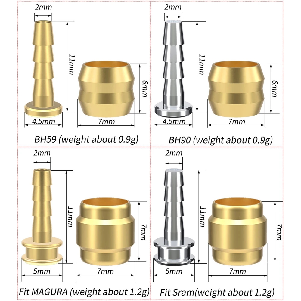 Aiguille d'huile pour vélo de montagne, tête d'olive pour Shimano BH59 BH90 SRAM MAGURA, Tube d'huile de frein à disque, accessoires de vélo