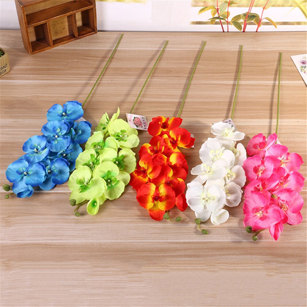 Bouquet d'orchidées artificielles, fleurs DIY, fleurs artificielles orchidées papillon, fleurs de Phalaenopsis, pour mariage, décoration pour la maison, 1 pièce
