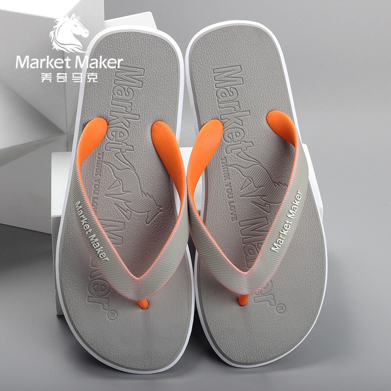 Chanclas de goma para hombre, zapatillas de para la playa, antideslizantes, zapatillas informales para exteriores, zapatos para hombre: Gris / 41-42