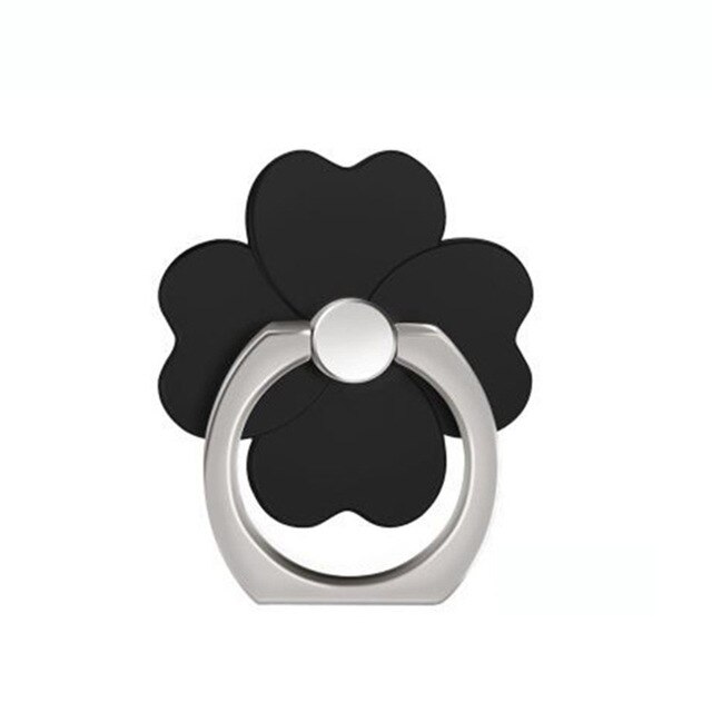 Finger Ring Mobile Phone Smartphone Stand Holder For iPhone XS Huawei Samsung cell Smart Round Phone Ring holder Car Mount Stand: Black Flower