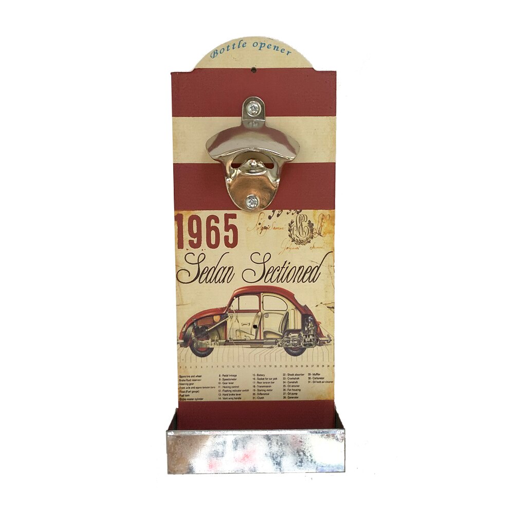 Bar Wall Decoration American Country Style Retro Bar Restaurant Beer Bottle Openers Wooden Wall Hanging Opener Crafts: YELLOW