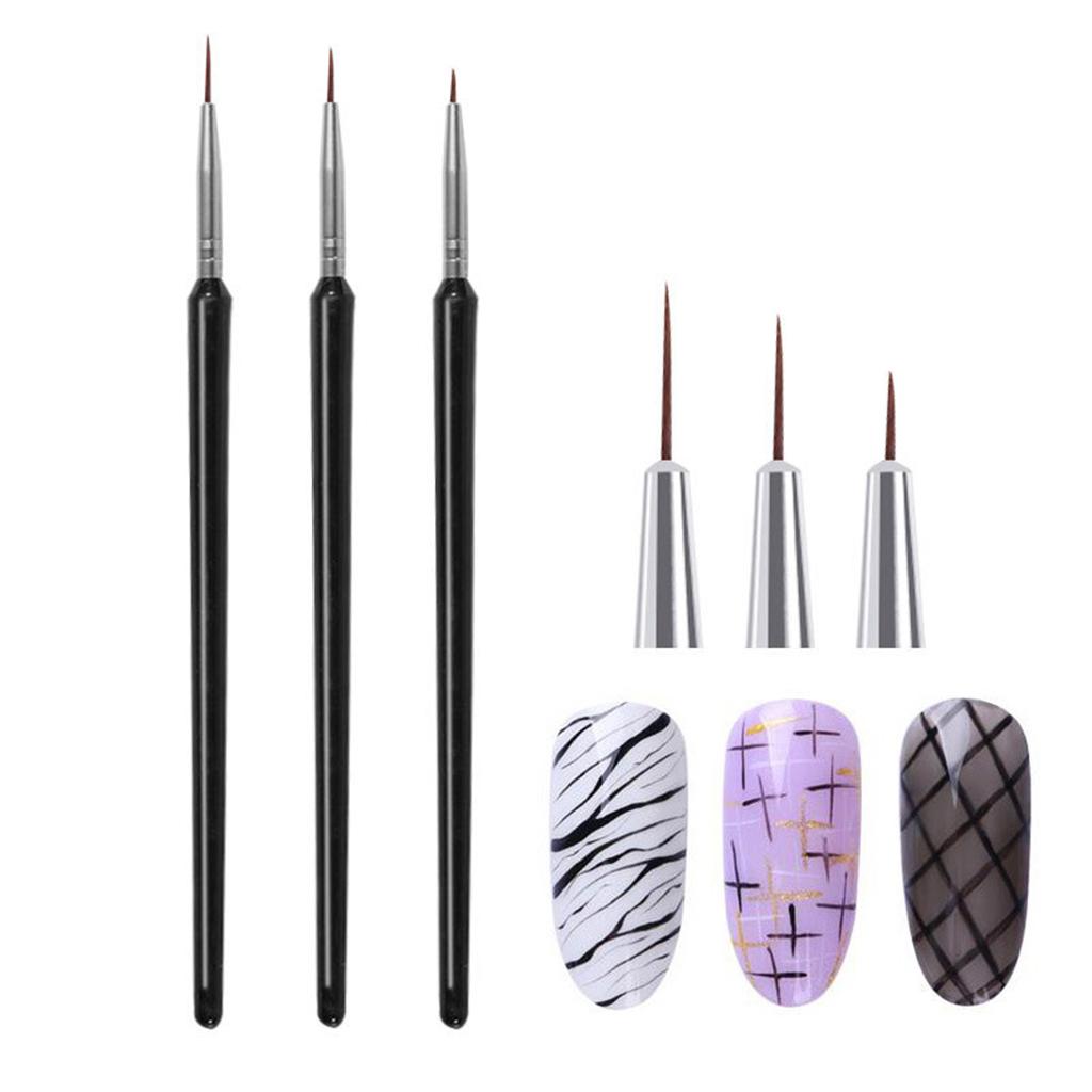 3Pcs Nail Art Pen Set Painting Drawing Flower DIY Leaves Petals Dotting Salon Use Blending Nail Art Tips Builder Details
