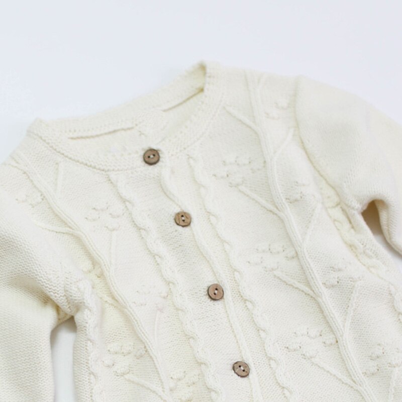 Herfst baby meisjes vest trui kinderen casual warme jas baby effen kleur geborduurde kleding jas 0-24m