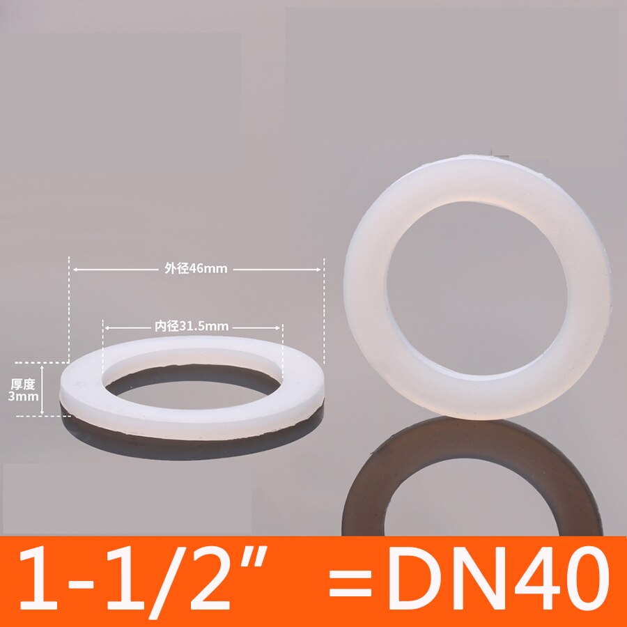 10 PCS DN40 DN50 Silicone Gasket Flat Sealing Washer Spacer For 1-1/2" 2" BSP NPT Fitting: DN40