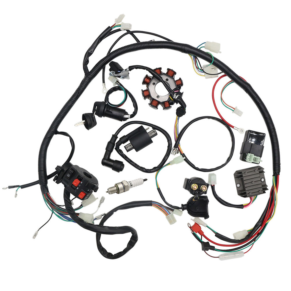 Komplet ledningsnet kit wire væv elektrisk stator spole cdi til atv quad 4 buggy 150cc 250cc go kart snavs pit cykler