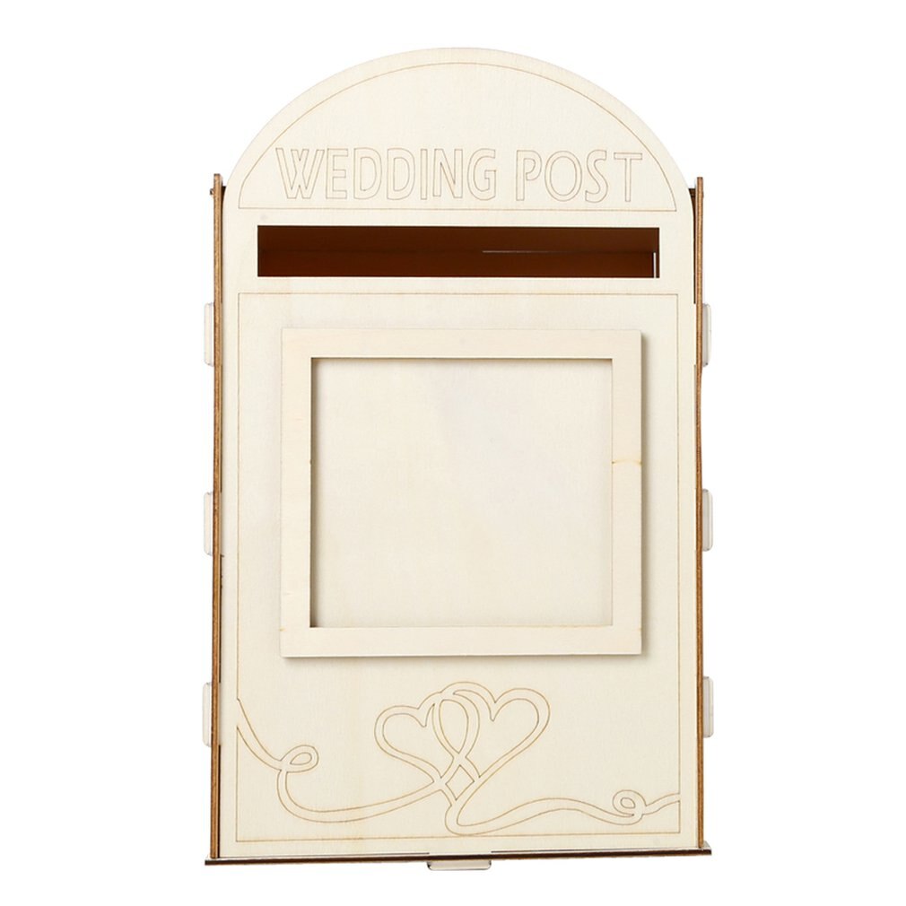 Wooden Wedding Supplies Mailbox Royal Post Style Decoration Wooden Wedding Letter Box Crafts Decoration: d
