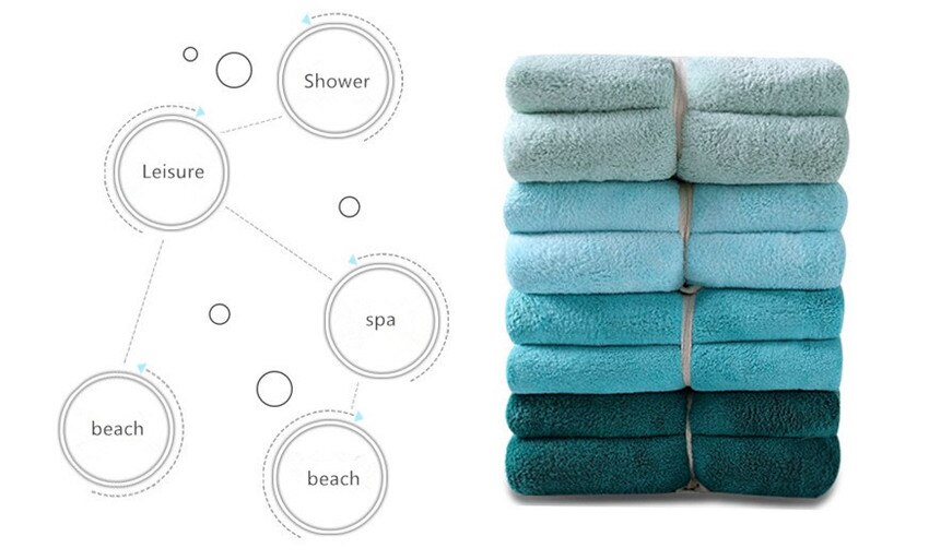 large Microfiber Bath Towel set face Beach towel Bathroom Sheets for adults Super Absorbent woman for home Travel spa Towel