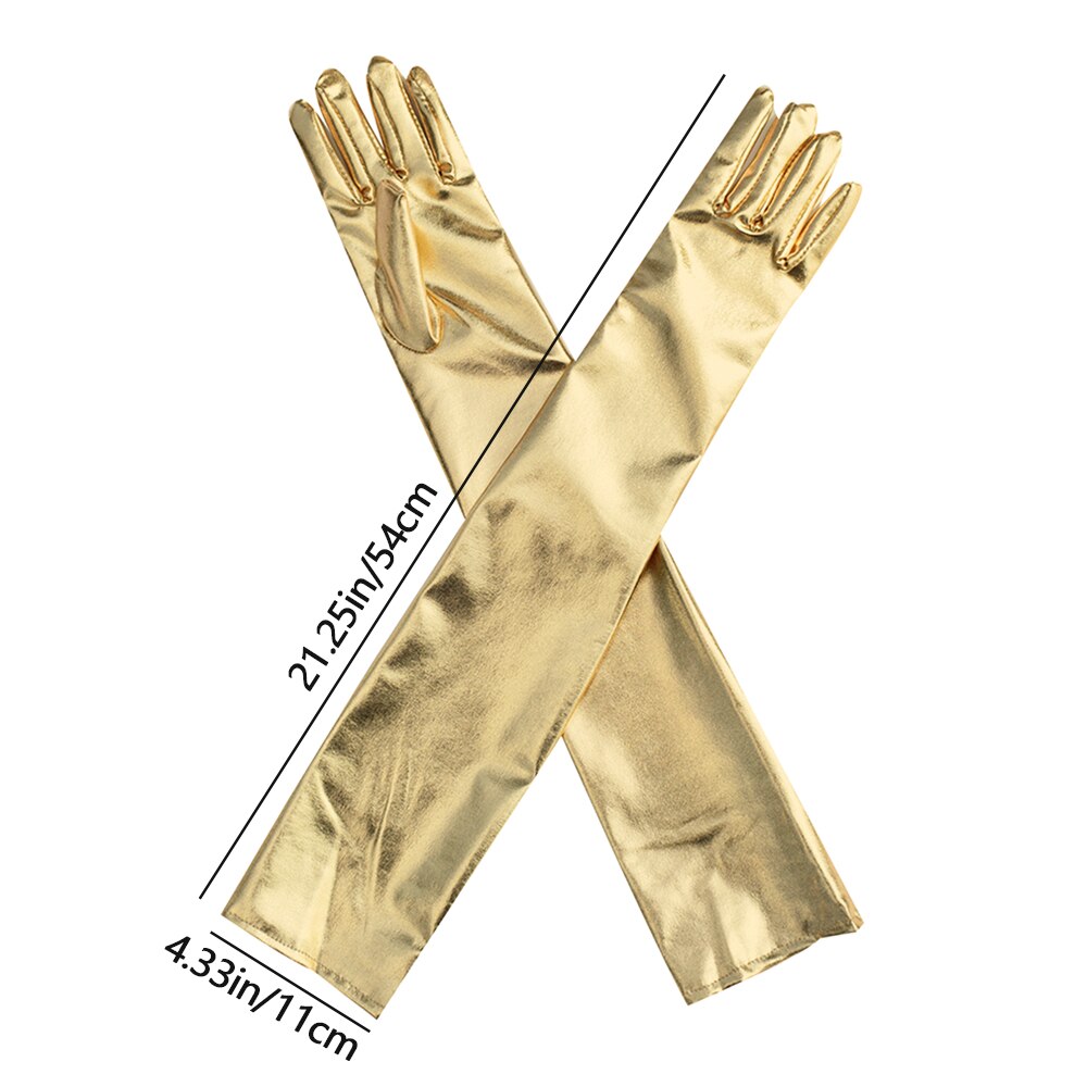 Gant Long en cuir Sexy, brillant, Punk Rock Hip Hop mitaines, Jazz Disco gants lumineux, Bar Cosplay Costumes accessoires 1 pièce