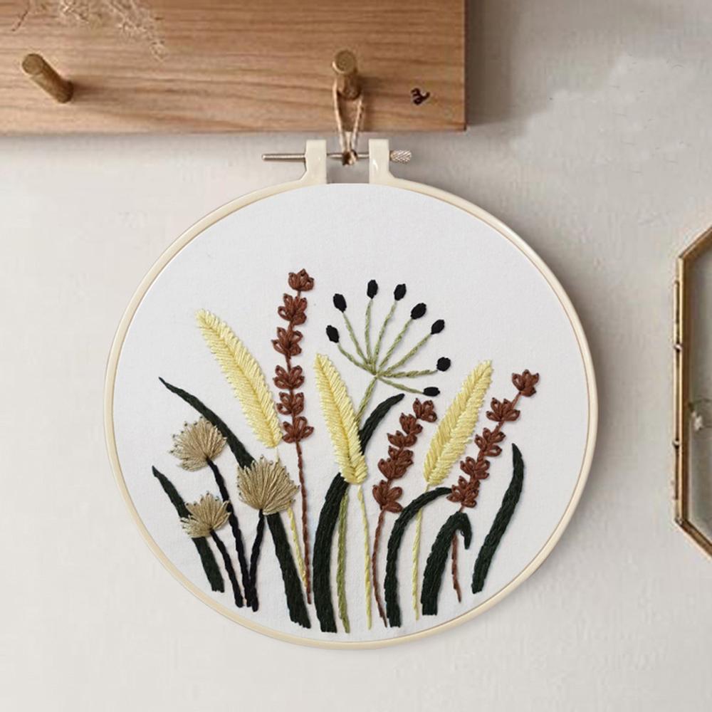 Europa Diy Lint Bloemen Borduren Set Met Frame Voor Beginner Handwerkpakketten Kruissteek Serie Arts Ambachten Naaien Qe