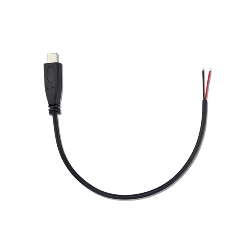 Connecteur de chargeur de câble USB 2.0 Type C mâle/femelle, 25cm, 2 broches, 4 broches, Extension de prise à souder, Type USB-C, pour bricolage, réparation, 1 pièce: 2-pin male