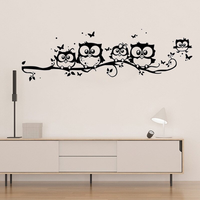 Mooie Uil Muurstickers Cartoon Kinderkamer Decoratie Verwijderbare Babykamer Muurstickers Decor Achtergrond Muur Sticker