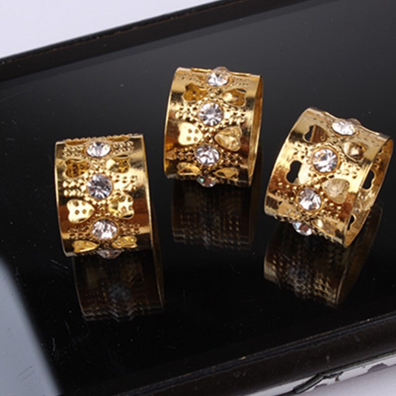 50 sztuk złota robić włosów kryształ górski strach warkocze Dreadlock koraliki regulowany warkocz mankietów klip w kształcie serca w kształcie serca narzędzie robić przedłużania włosów biżuteria 13mm